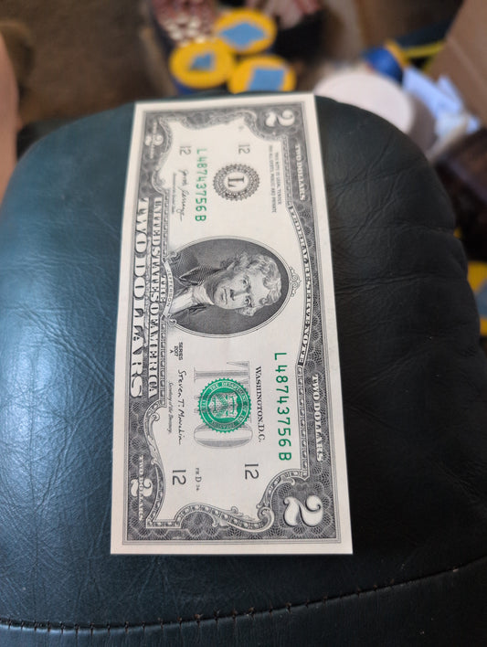 $2 Crisp UNC ladder note rare