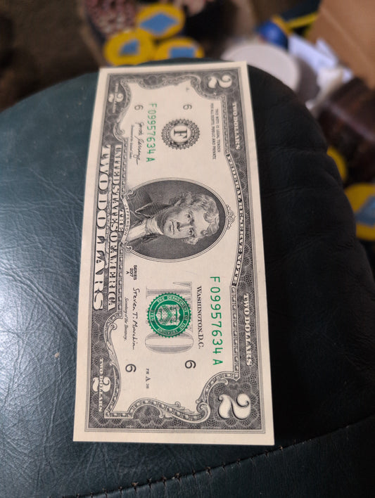 $2 Crisp UNC ladder note fancy 34567