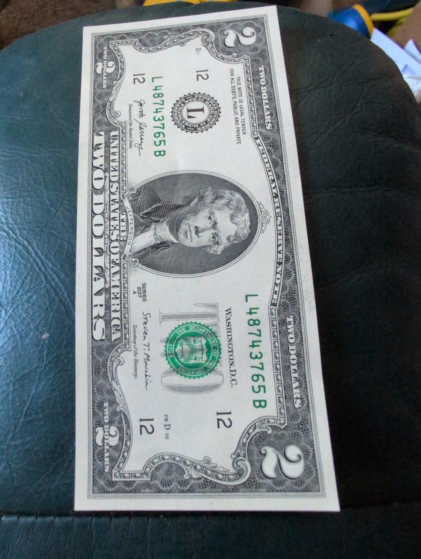 $2 UNC ladder note